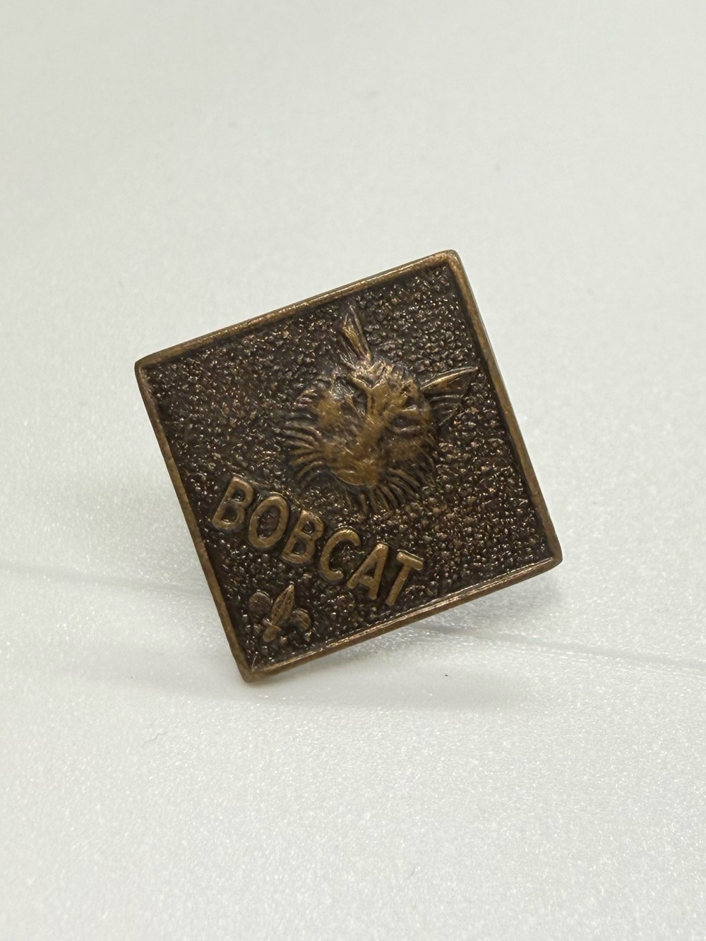 Vintage Cub Scouts Bobcat Rank Pin BSA Brass Tone Lapel Pin